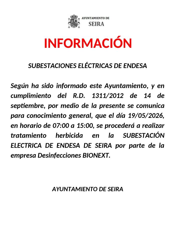 Imagen Subestación Eléctrica de ENDESA en Seira