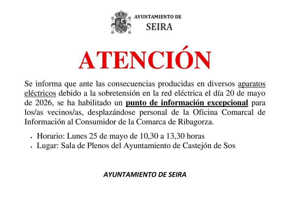 Imagen Reunión informativa lunes 22 de la Oficina del Consumidor en Castejón relacionada con la sobretensión en la red eléctrica del día 20