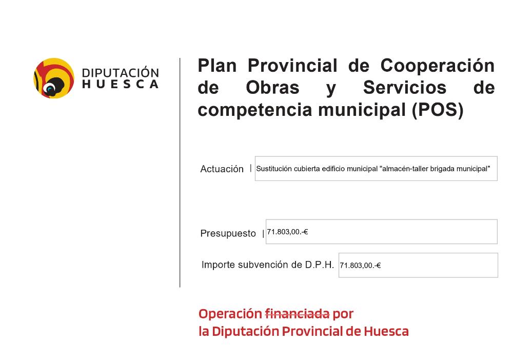 Imagen Plan Provincial POS 2025 - Obra sustitución cubierta edificio municipal 